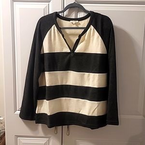 NWOT Cotton Bleu V-notch Striped Knit Top XL